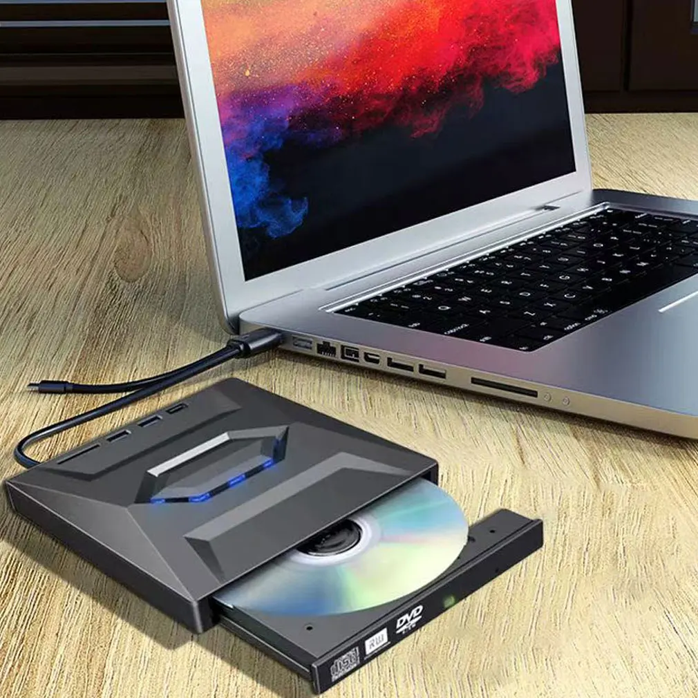 Hot Multifunctional External Player SD Card Reading USB 3.0 7-in-1 DVD BD CD Burner  Function Drive for PC Laptop Dropshipping
