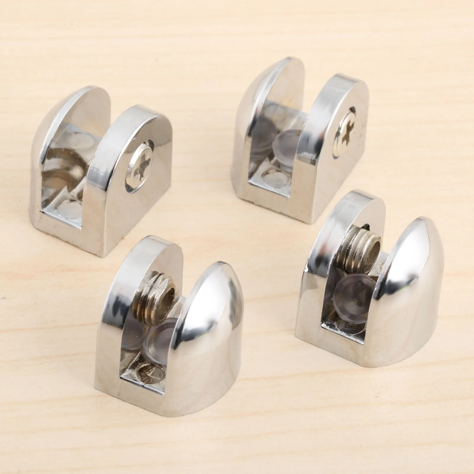

4 Pcs/set Zinc Alloy Adjustable Glass Shelf Support Holder Clamp Bracket For 5-6mm Thickness Glass w/Screws Furniture Hardware