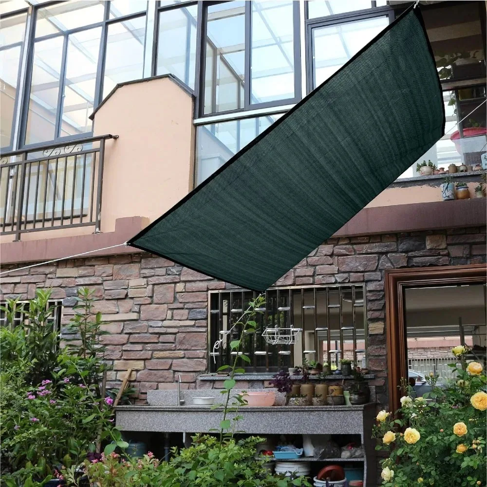 

Garden Awning, Sun Shade Sail Rectangle 12' x 16', Pergola Cover Shade, Dark Green, Sun Shade