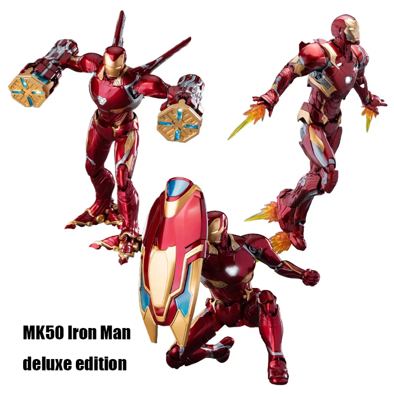 Disney Anime Morstorm Iron Man Mk50 49/46/85 Spiderman Action Figure 1/9 Scale Assembly Figurine Model Adult Children Toy Gifts