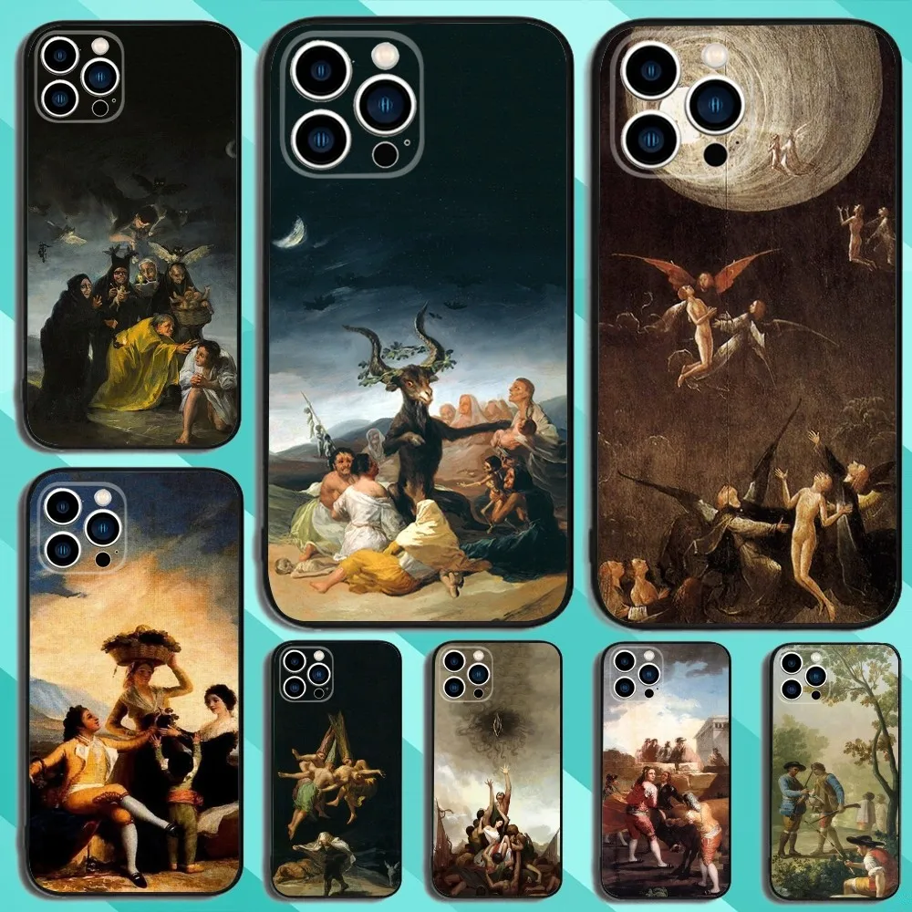 Spain Francisco Goya Art Phone Case For iPhone 15,14,13,12,11,Plus,Pro Max,XS,X,XR,SE,Mini,8,7 Soft Silicone Black Cover