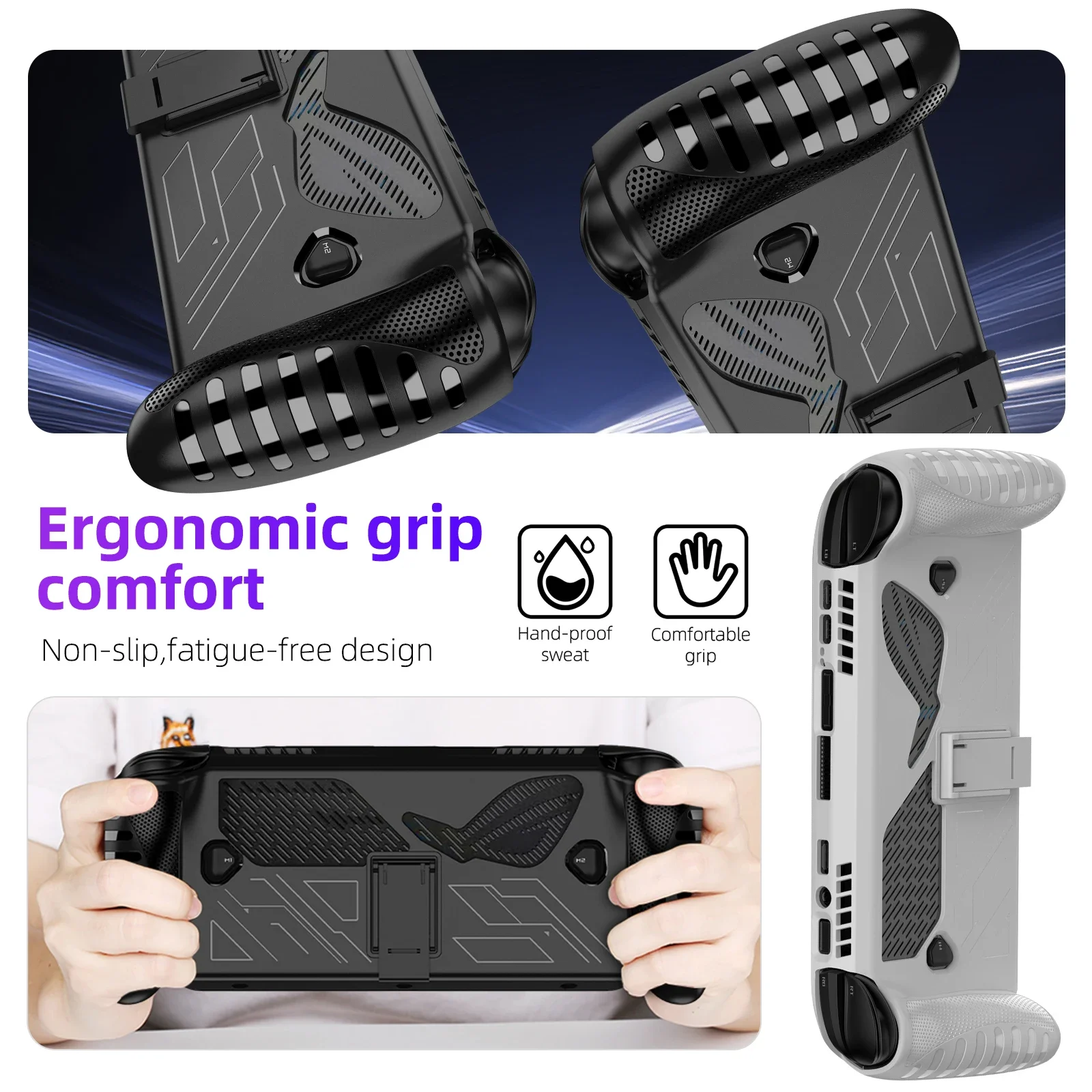 Zestaw akcesoriów 2 w 1 do ROG Xbox Ally / Ally X: etui ochronne z hartowanym szkłem hartowanym na ekran, odporne na wstrząsy.