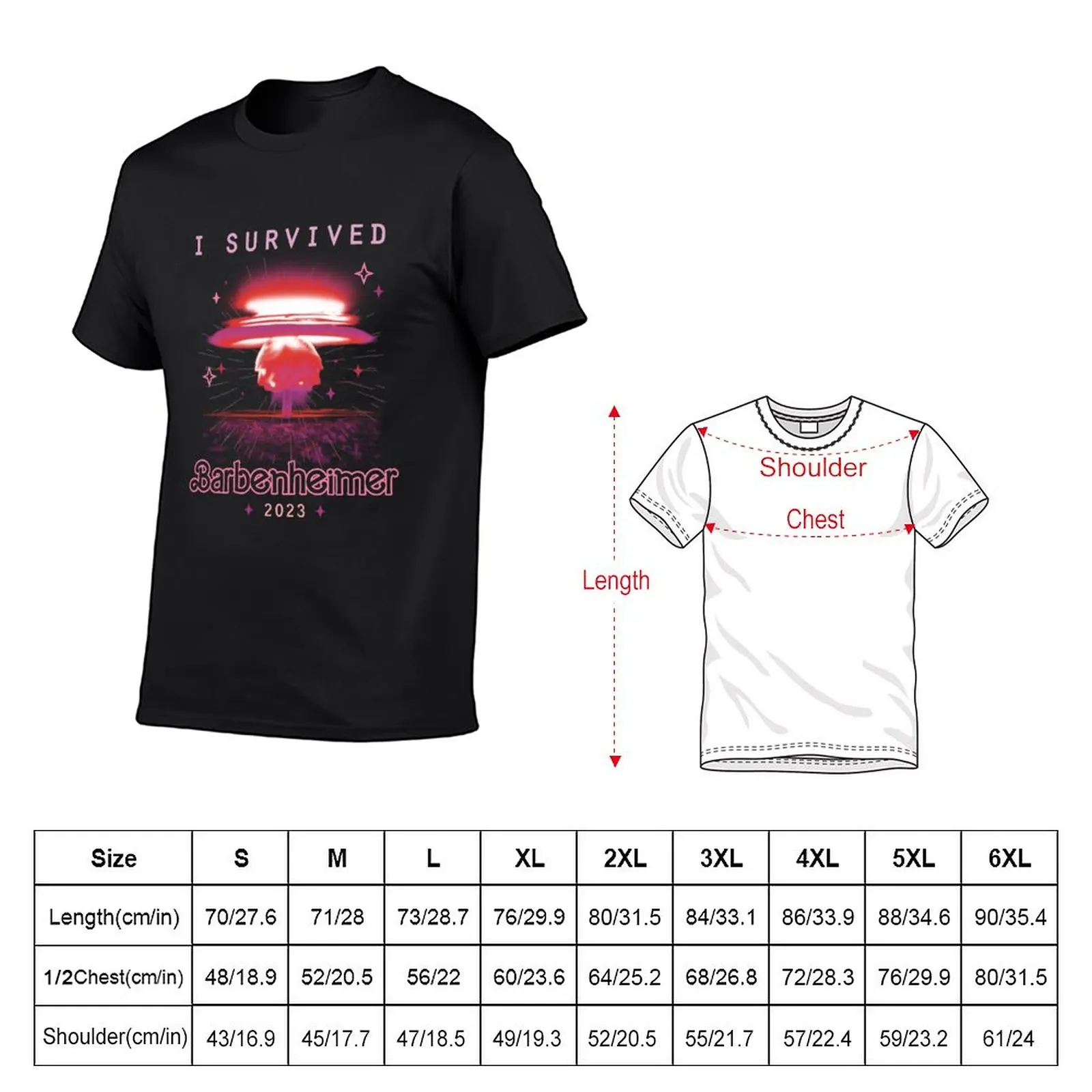 New i survived barbenheimer 2023 T-Shirt plus size tops boys t shirts mens cotton t shirts