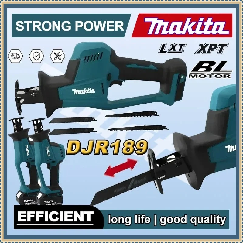 

Аккумуляторная сабельная пила Makita DJR189 для резки дерева и металла, бесщеточная, портативная, электроинструмент