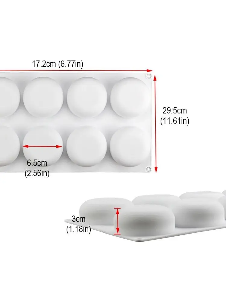 diyパンチョコレートシリコンモールド8穴丸型ケーキ型-家庭用製菓調理器具-中国メーカー