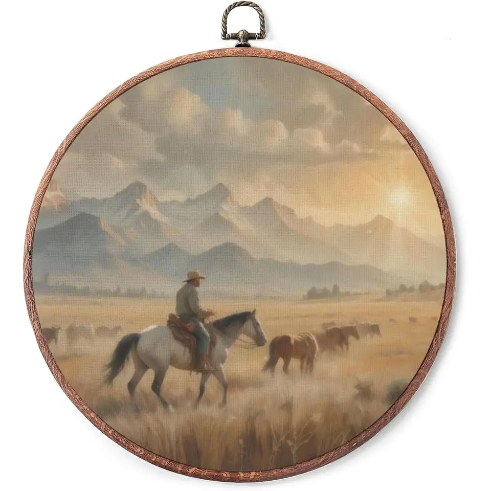 Christian Round Wall Art Jesus Canvas Decor