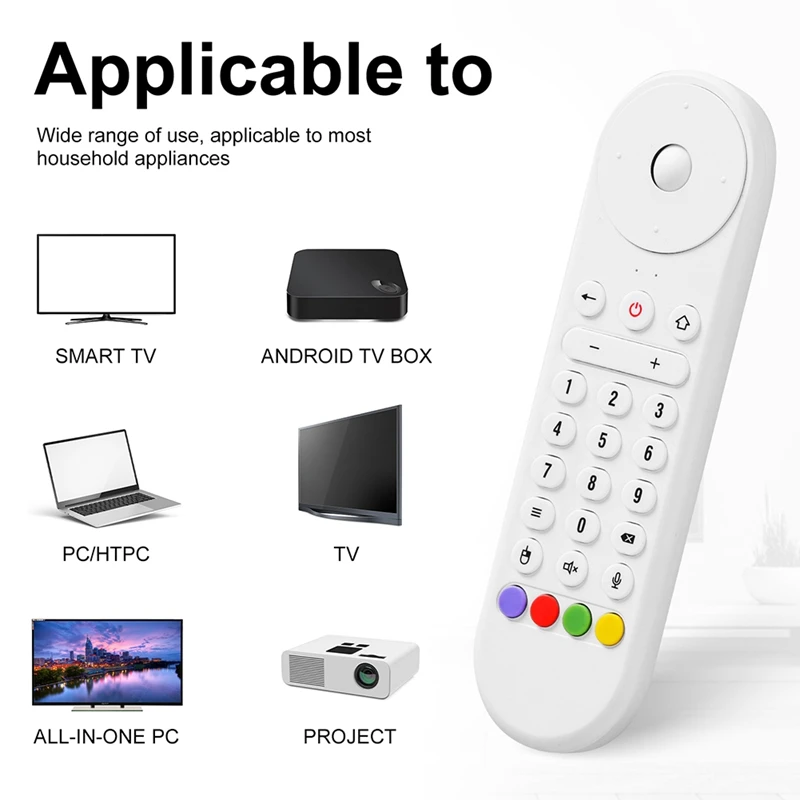 A04 Smart Voice Remote Control Air Mouse 2.4G Mini Wireless Keyboard With Gyro Remote For Android TV Box PC Projector White