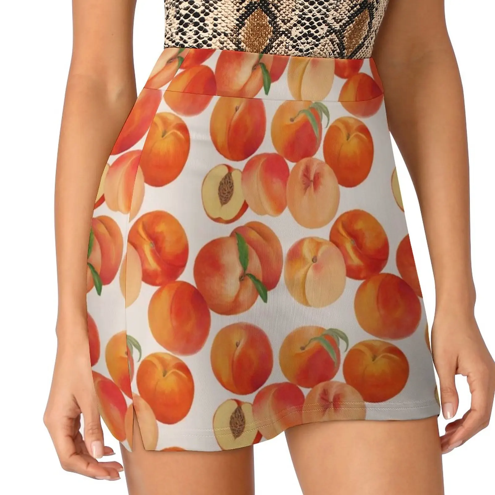 

Peaches , Nectarines , Tropical Fruit Women's skirt With Hide Pocket Tennis Skirt Golf Skirts Badminton Skirts Running skirts