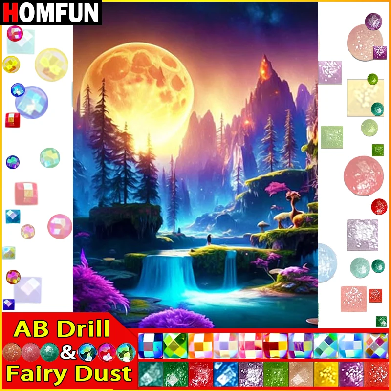 HOMFUN Fairy Dust AB 5D pittura diamante fai da te punto croce \