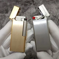 CNC Trench kerosenes Lighter Automatic Flip Oil Lighter Side Sliding Disassemble High-End Gift Brass Titanium Cigarette Lighter