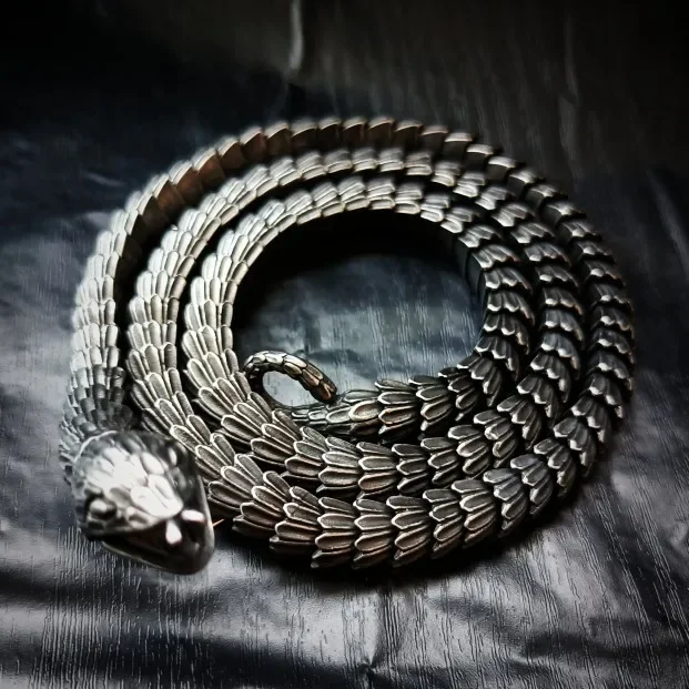 60CM Snake Outdoor EDC Tactical Self Defense Whip Stainless Steel Bracelet Steel Whip Necklace