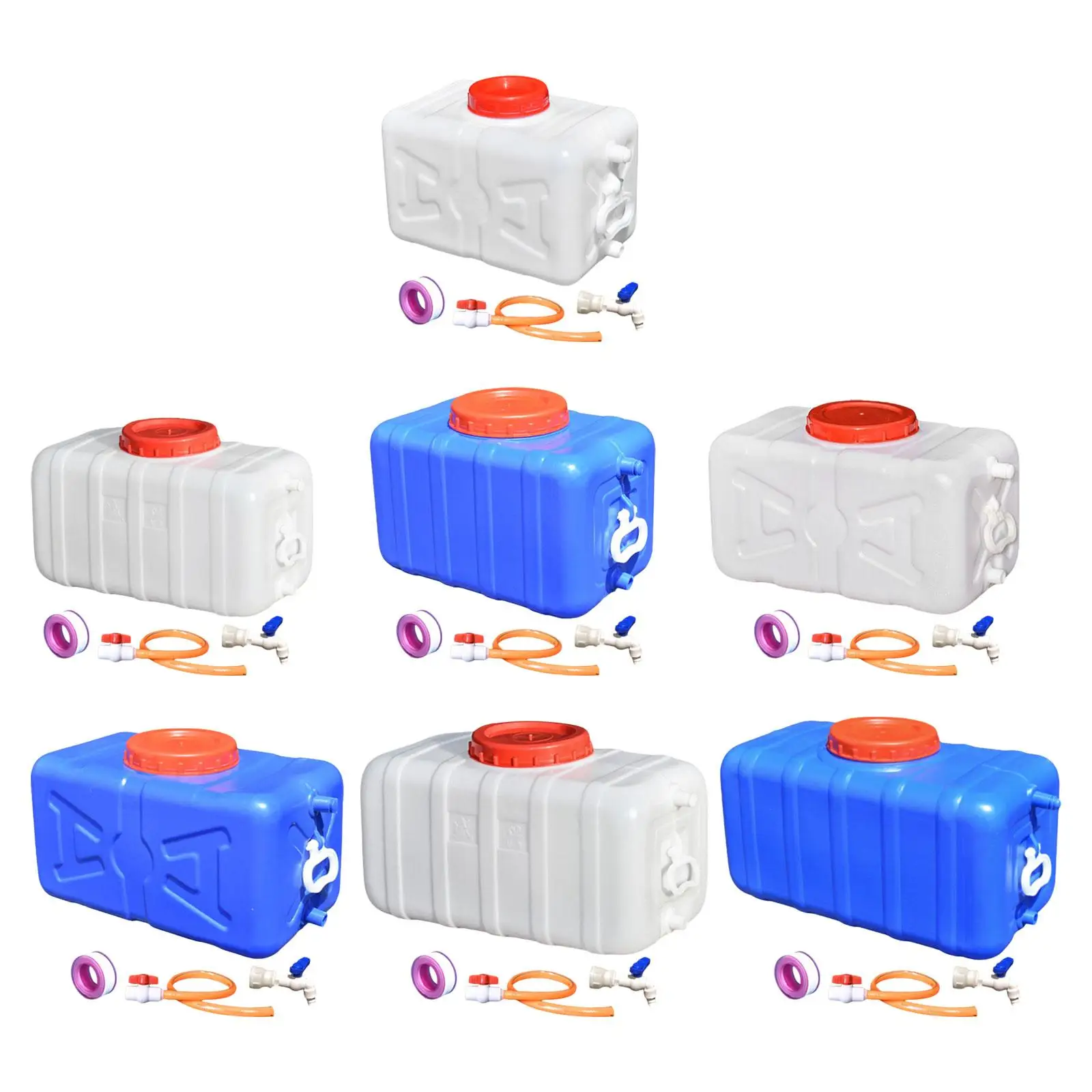 Portable Water Tank Leakproof Multifunctional Horizontal Storage Bucket for Camping Hiking Truck Household Watering Plants