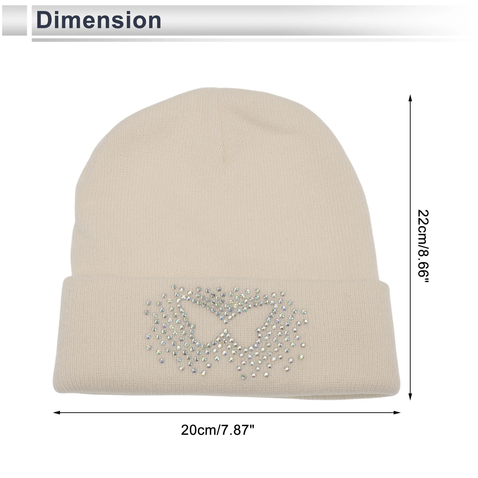 

X Autohaux Cycling Hat Warm Comfortable and Breathable Hard Hat Liner Point Drill Acrylic Hot Drill Beige 22x20cm 1 Pc