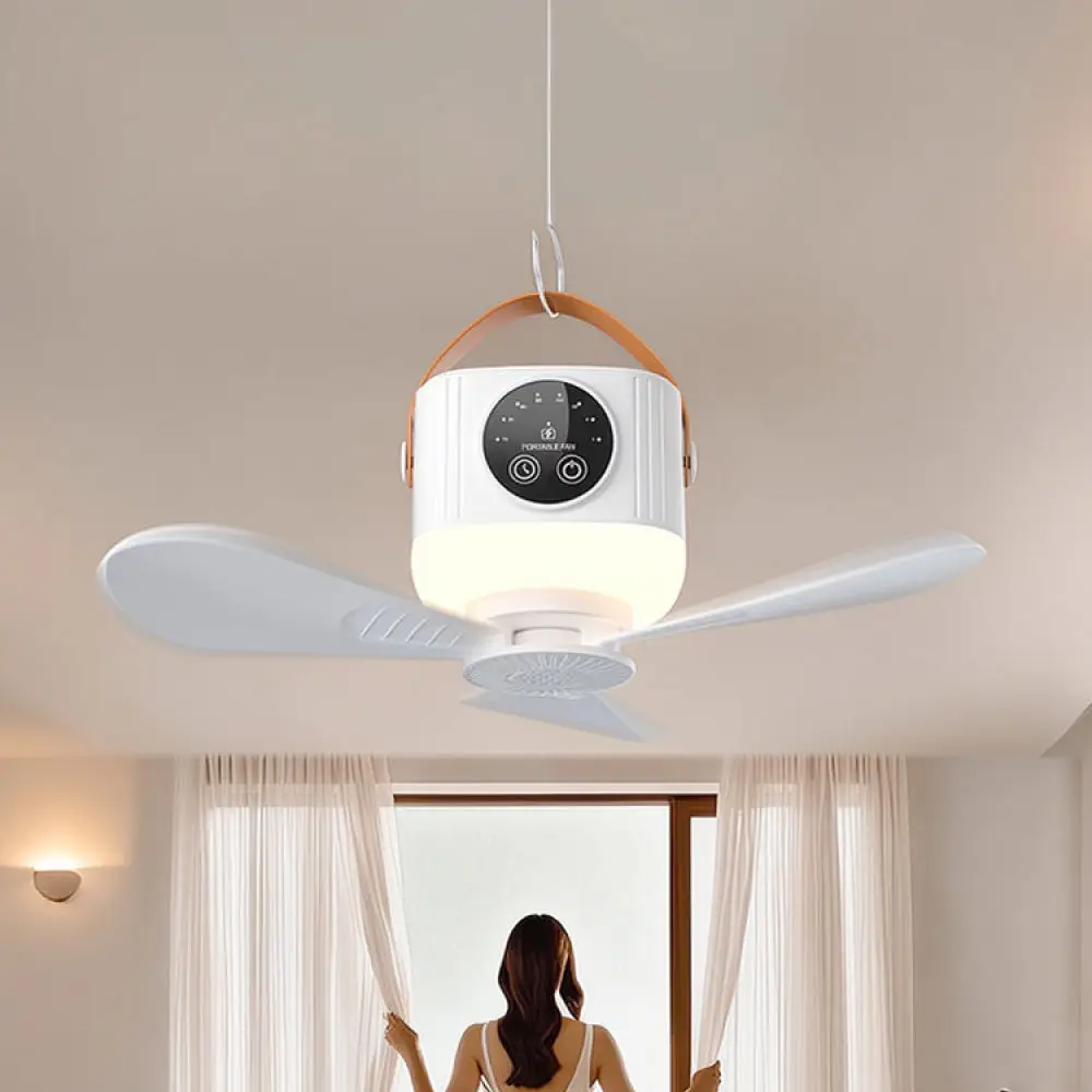 Adjustable Speed Ceiling Fan Light Portable Cooling Fan Desk Lamp For Camping Dormitory Office Remote Control Air Circulator