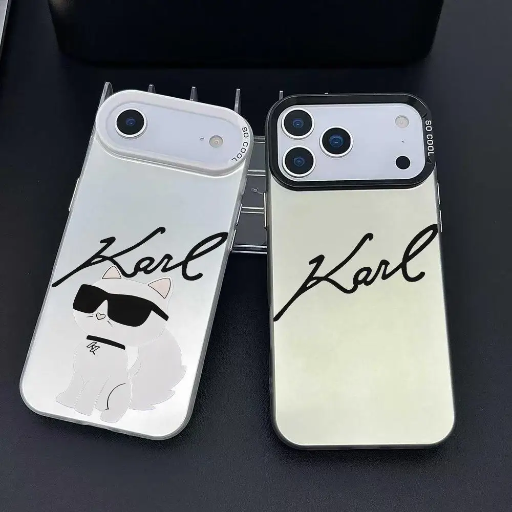 الكرتون كول K-Karls لطيف القط قضية الهاتف آيفون 17 16 15 14 13 12 11 برو ماكس الهواء ماتي الليزر أورورا للصدمات جراب هاتف #2