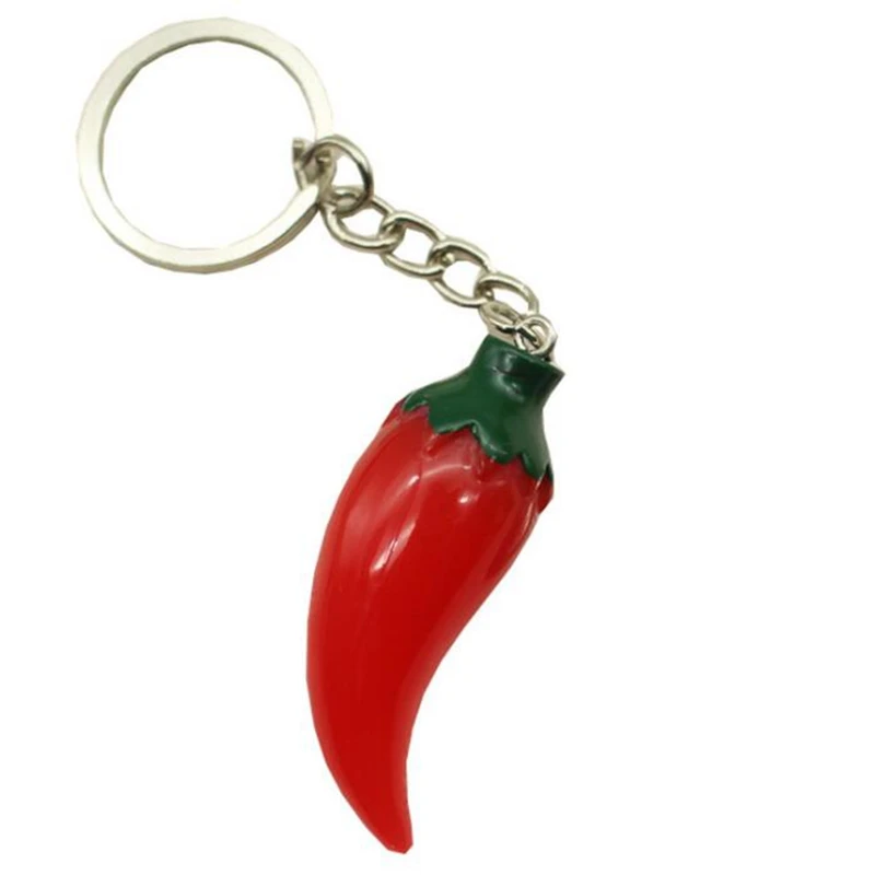 Simulation Vegetable Resin Red Chili Keychain Fruit Radish Female Lovely Girl Corn Key Ring For Women Jujube Key Chains Jewelry