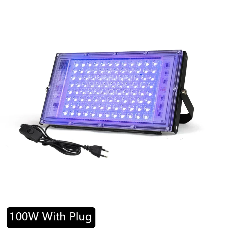 UV LED 투광등 50W 100W 150W 220V 야외 투광등 395nm 400nm 자외선 형광 무대 조명 LED 무대 블랙라이트