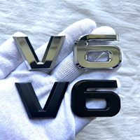 V6 metal car logo is suitable for body trunk tail side sticker decorative decal accessories