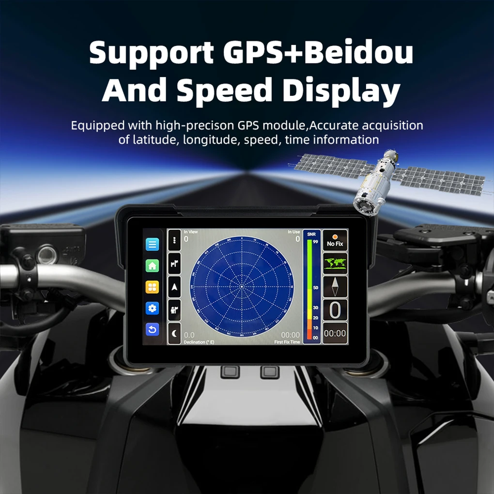 

7" Portable Carplay Motorcycle DVR Multimedia Player GPS Navigation Wireless Android Auto Touchscreen Moto Monitor Waterproof