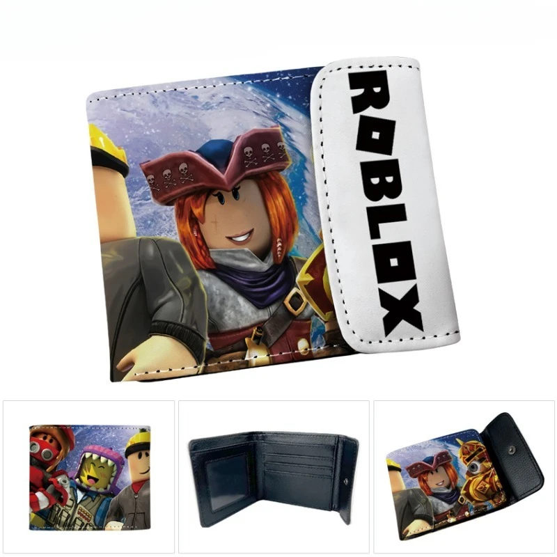 

Roblox Game Peripheral Wallet PU Cartoon Print Fashion Student Coin Purse Short Wallet Birthday Gift Storage Bag