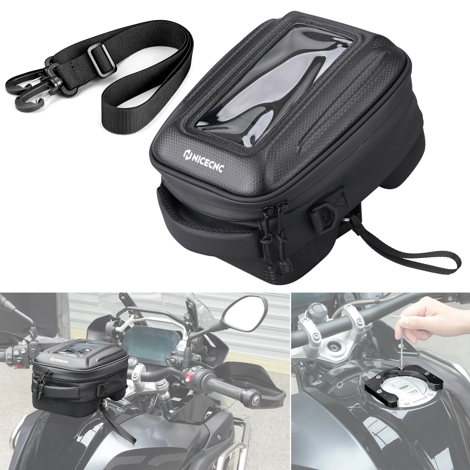 

For 2019-2024 BMW R1250GS Quick Release Fuel Tank Bag 6L Waterproof Push-Pull Lock Motorcycle Tank Bag for Yamaha Tenere 700 T7