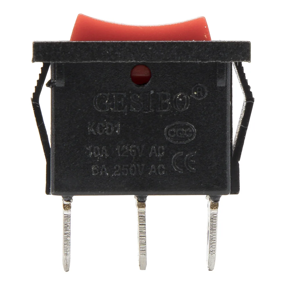 10pcs / lot KCD1-103 perforate 19 x 13 mm 3 pin ON - OFF - ON boat rocker switch power switch with black / white color