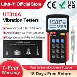 UNI-T UT315A Digital Vibration Testers Vibration Acceleration Velocity Displacement Measurement USB Connect PC Soft