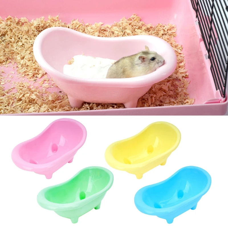 Pet Mouse Bathing Bathtub Plastic Bathtub Hamster Bathing Supplies Toy Little Pet Bathroom Pet Rat Cage Accessories Pet Toilet