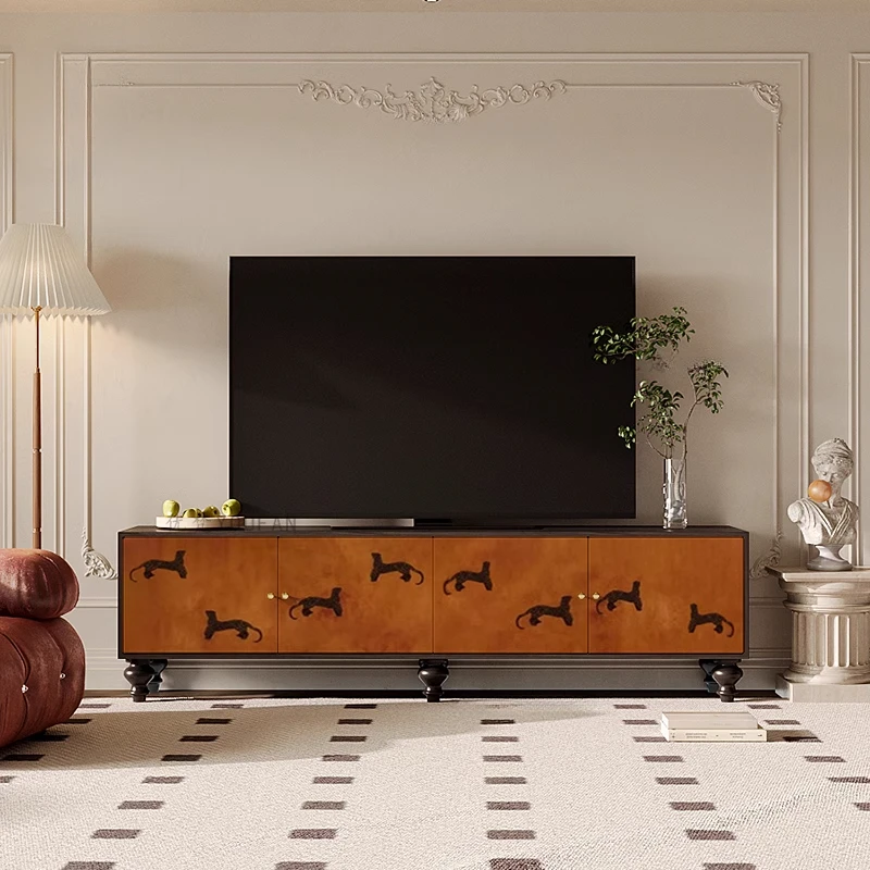

2025 New Floor TV Cabinet Living Room Designer Walnut Wood Nordic Tv Stand Modern House Showcase Fernsehen Tisch Furniture Home