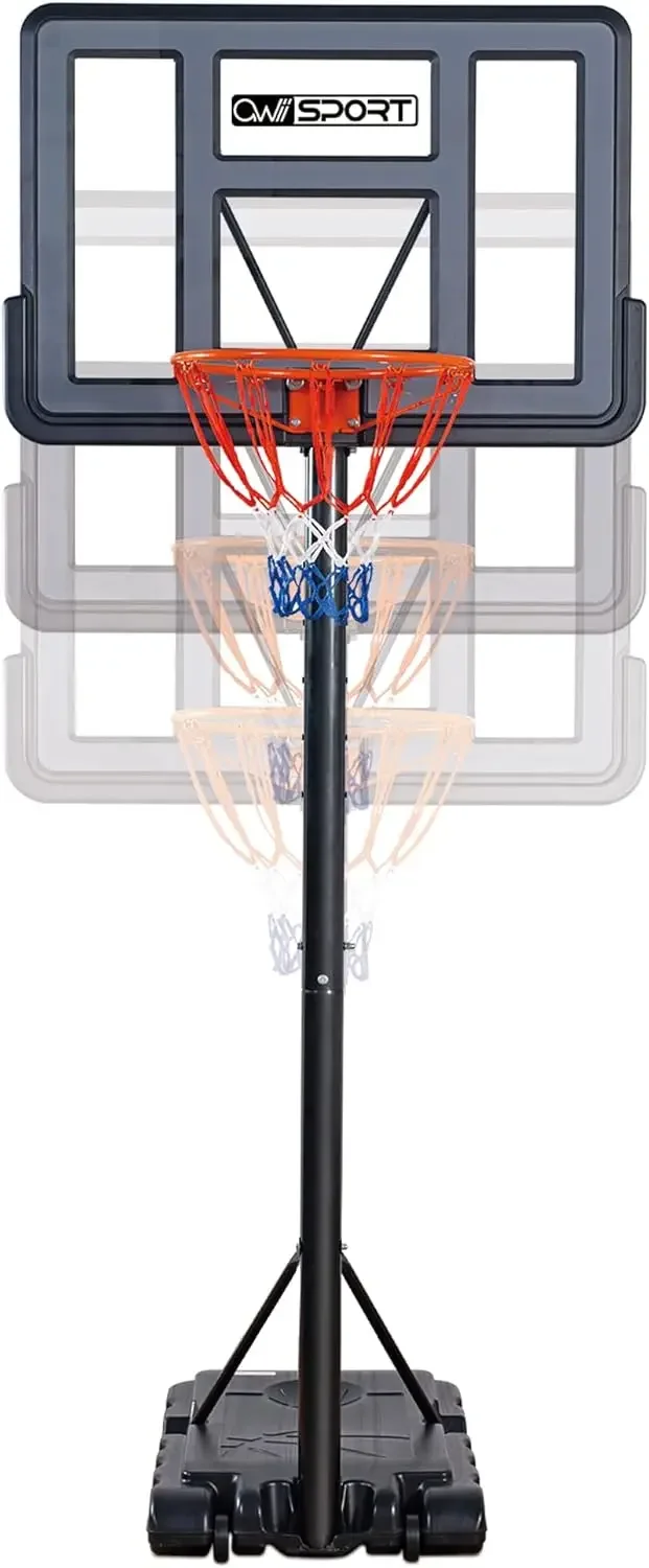 Outdoor 10ft Adjustable, Portable Basketball Hoop Goal System with 44 Inch Shatterproof Backboard