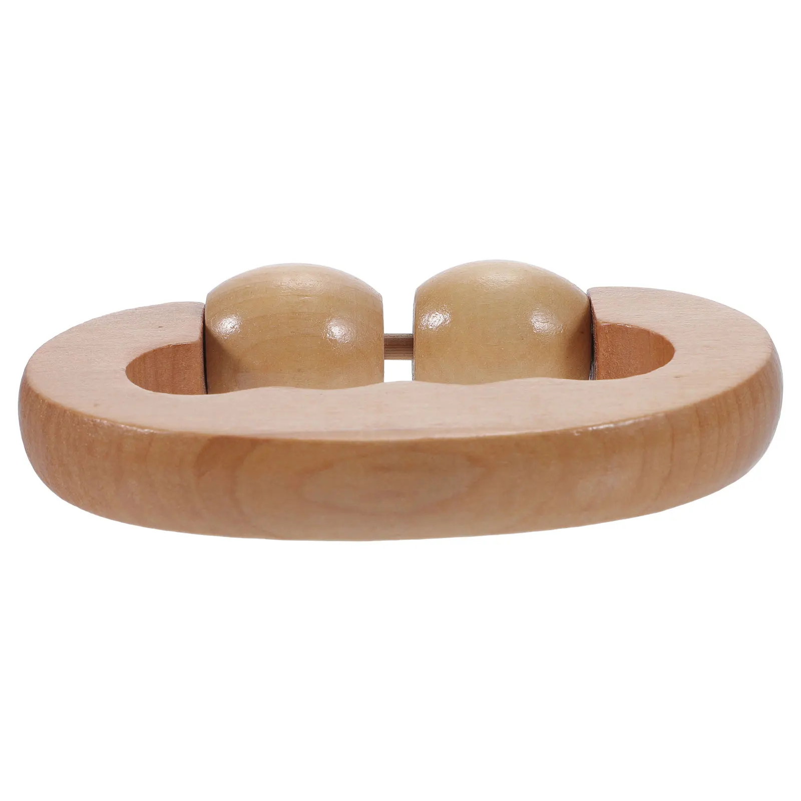 

Portable H held Massage Roller Muscle Back Massager Wood Double Roller Body Calf Practical Durable Premium Relax Home Office