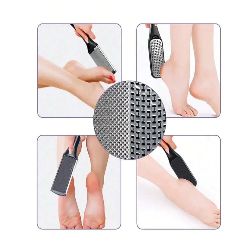 Set pedicure professionale per pediluvio, set pedicure per piedi, set per la cura dei piedi in acciaio inossidabile, set pedicure per la rimozione della pelle morta con lima per piedi