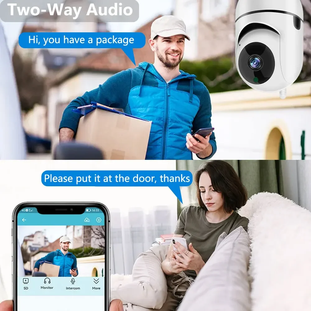 TUYA Smart Life Home Mini Baby Monitor Two-Way Audio Monitor With 5MP Ultra HD Two Way Talk CCTV WiFi PT Camera 360° PTZ Control