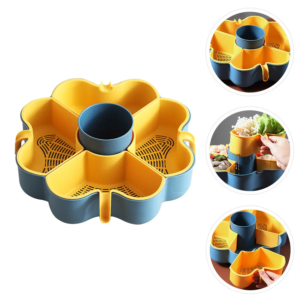 

Двухслойная корзина-дуршлаг для горячих блюд, премиум-класса, для мытья и хранения фруктов и овощей, бытовая корзина для слива воды