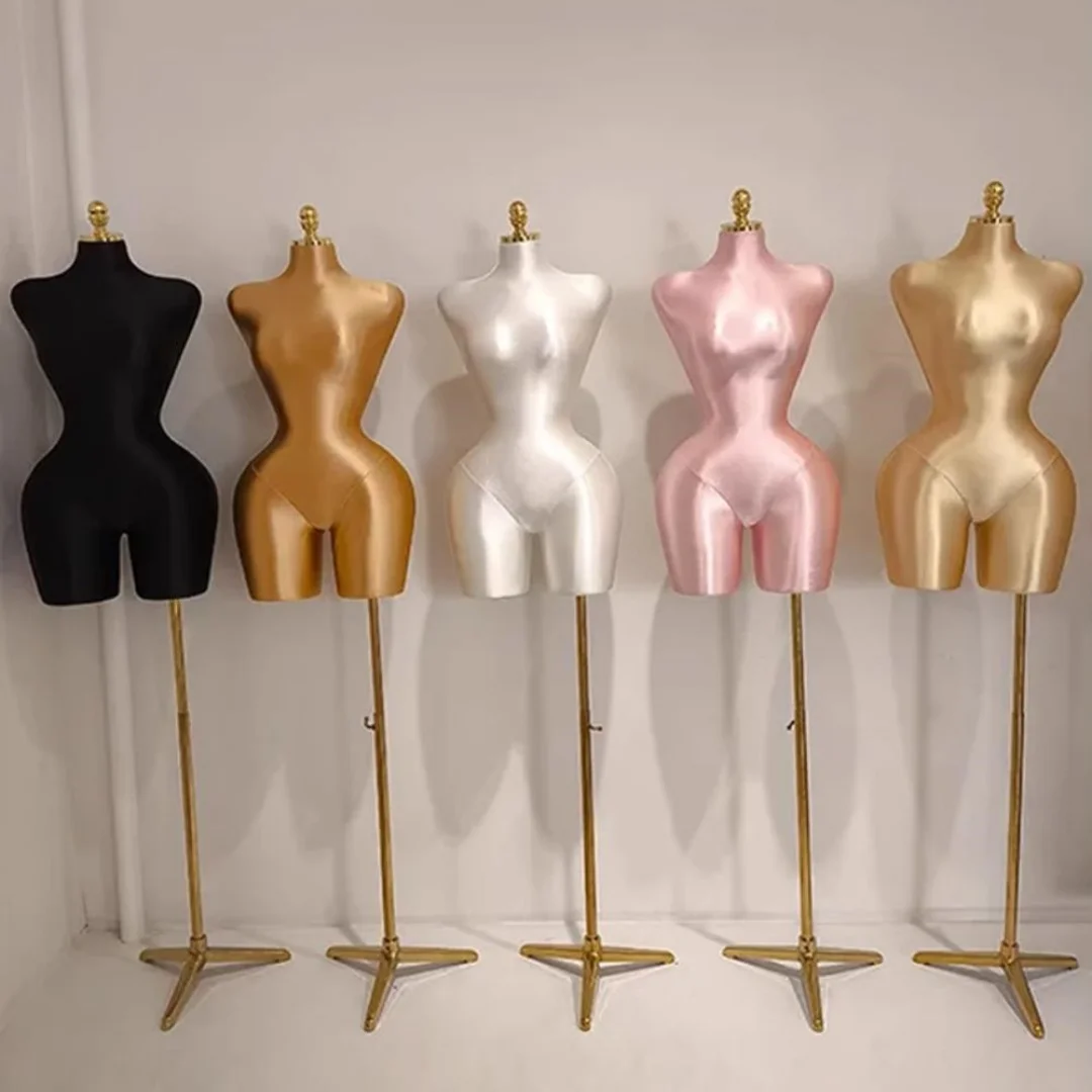 

European plus Size Female Cloth Art Mannequin For Fat Bottoms Thin Waist Half Body Clothing Store Wedding Display Can Pin A005