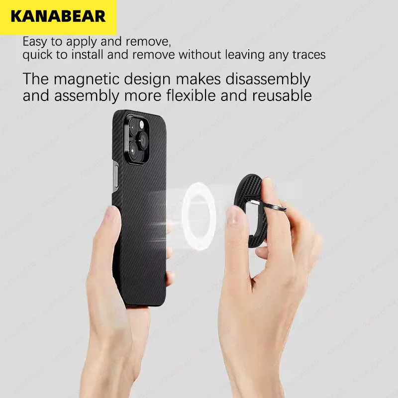 KANABEAR Magnetic mobile phone holder carbon fiber magnetic ring buckle suitable for Magsafe magnetic ring desktop holder