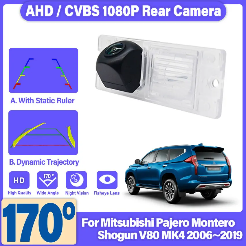 Backup Rear View camera For Mitsubishi Pajero Montero Shogun V80 MK4 2006~2019 HD Night Vision Parking Camera 1280P Fisheye Lens