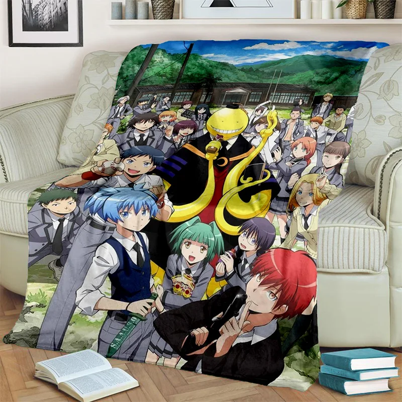 3D Assassination Classroom Anime HD Blanket,Soft Throw Blanket for Home Bedroom Bed Sofa Picnic Travel Office Cover Blanket Kids