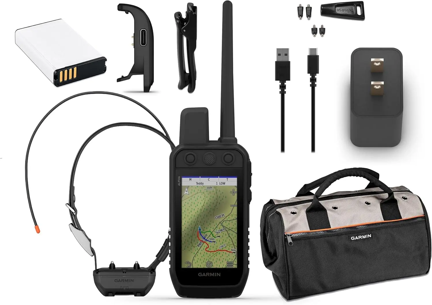 

Комплект GPS-систем для отслеживания собак - устройство для отслеживания нескольких собак и дистанционного обучения - включает сумку Garmin Field Bag