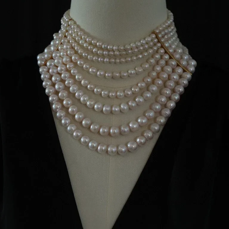 Europe America Designer Multi Layered Luxury Pearl Necklace Women Fine Party Jewelry Trend