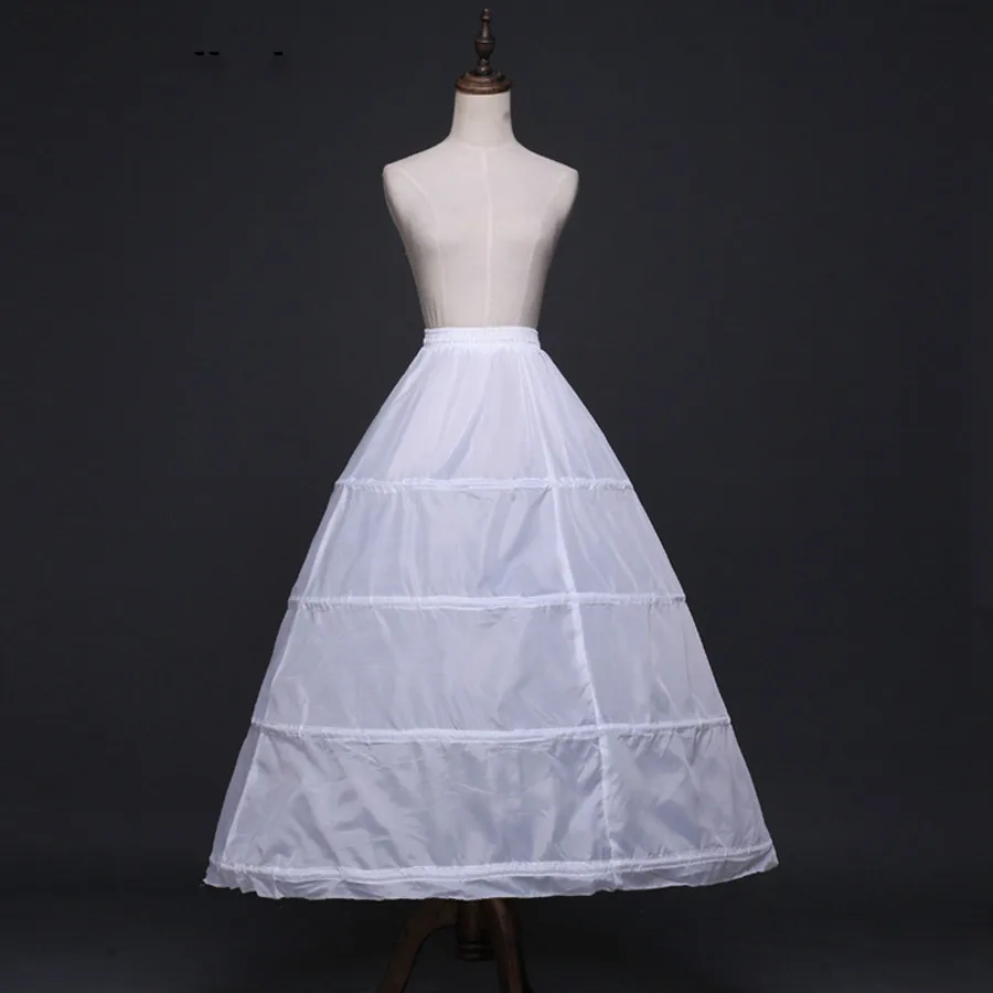 Neue Weiße Elastische Bund Weiß 4 Hoops Petticoats für Hochzeit Kleid Günstige Cerceau Robe Großhandel