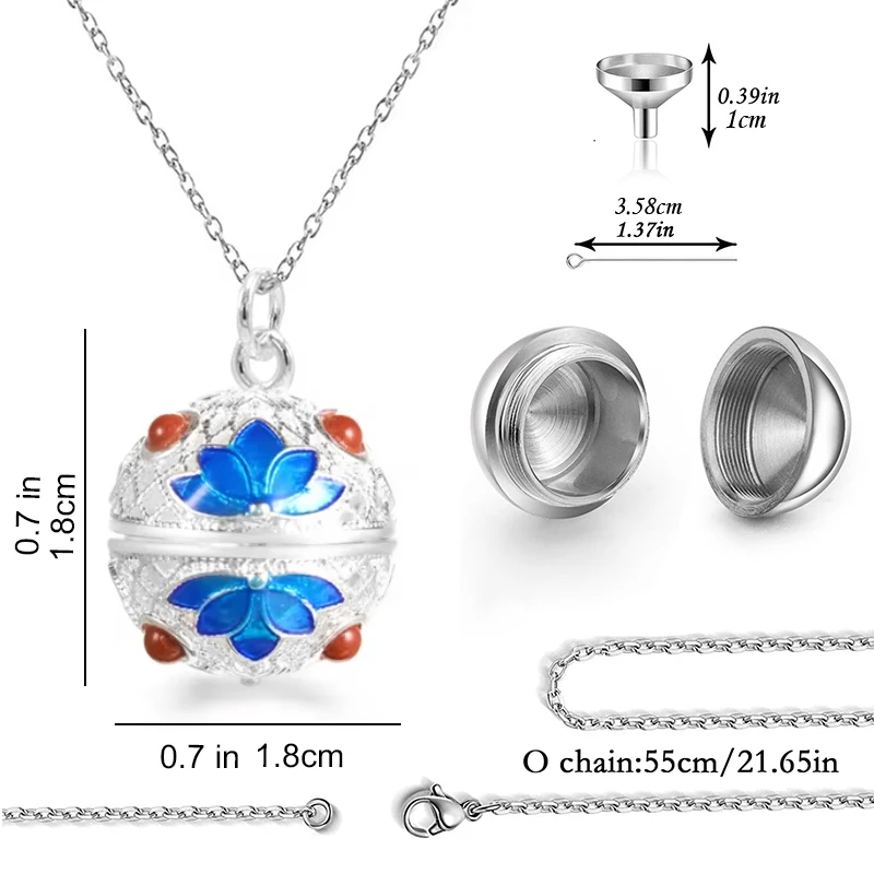 Cremation Jewelry Urn Necklace for Ashes Vintage Hollow Flower  Urn Memorial Locket Pendant Necklace Keepsake for Women