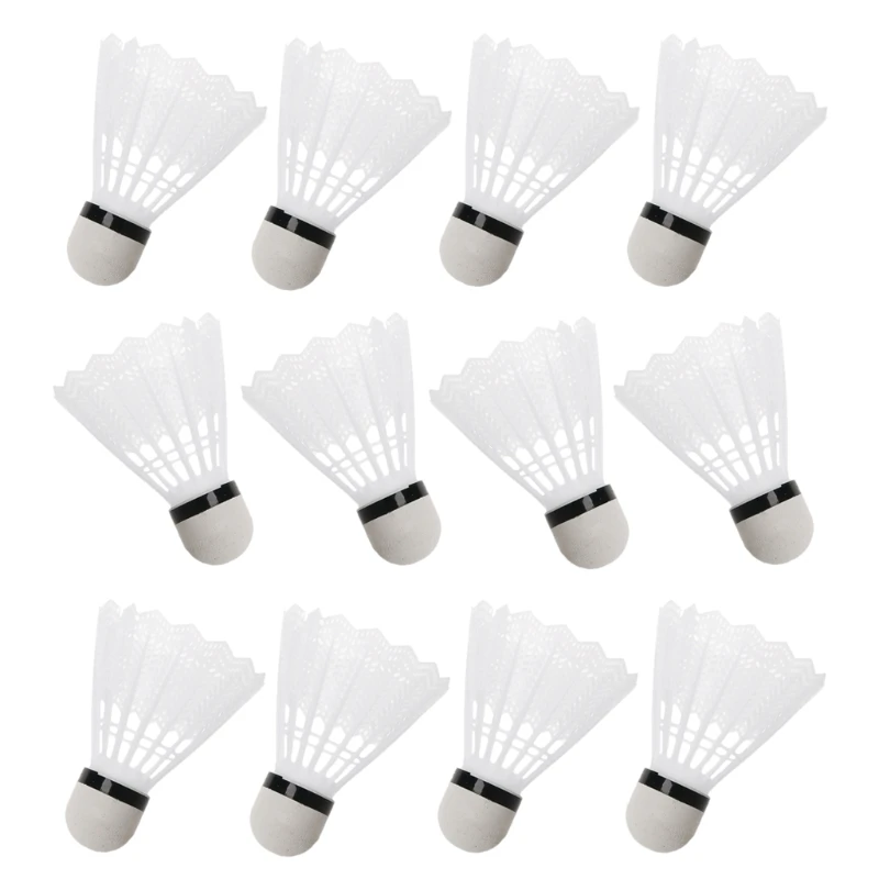 

12Pcs White Badminton Plastic Shuttlecocks Indoor Outdoor Gym Sports Accessories