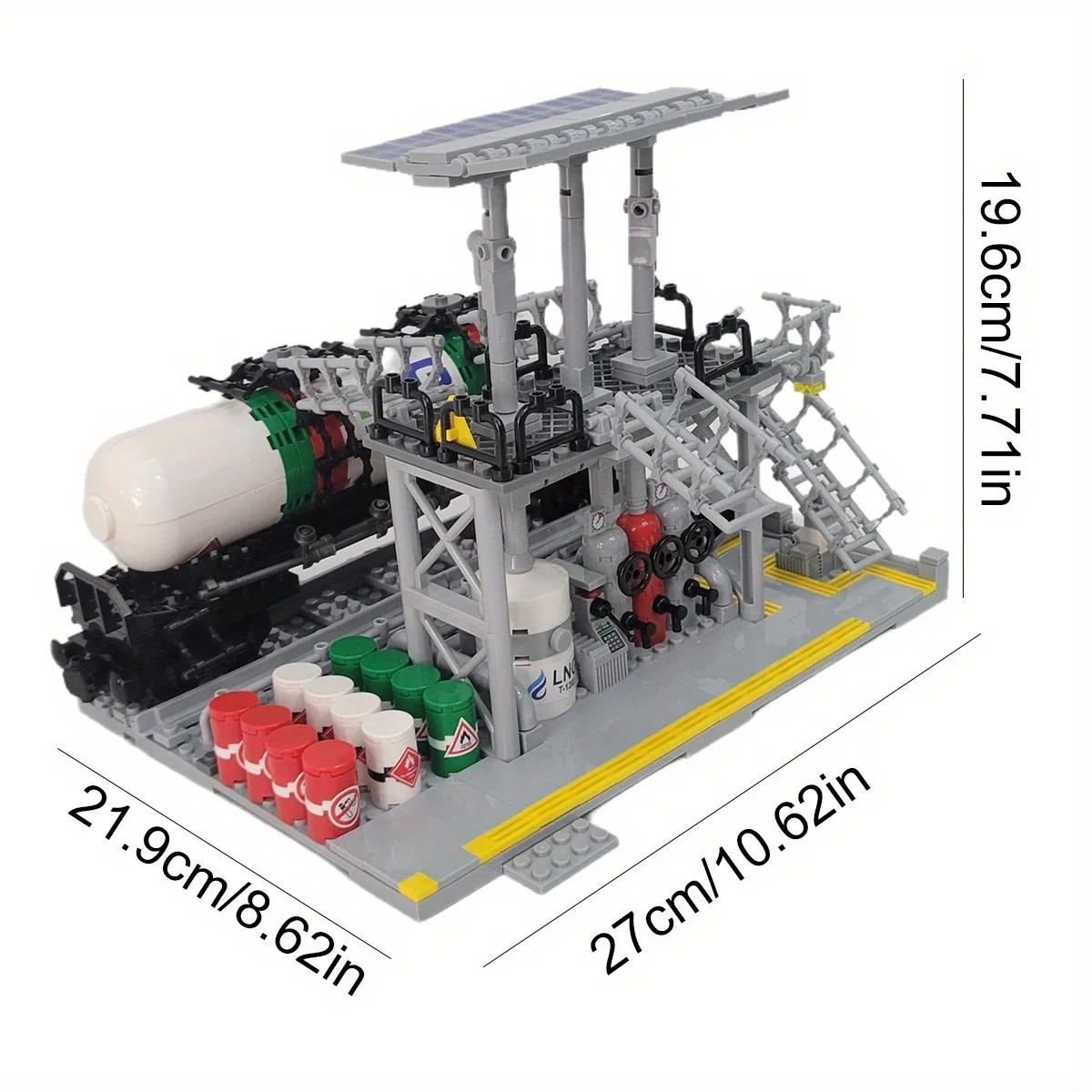 Set di mattoni da città Set di blocchi di costruzione di modello di laboratorio di gas naturale, giocattolo di costruzione di architettura avanzata ad alta difficoltà