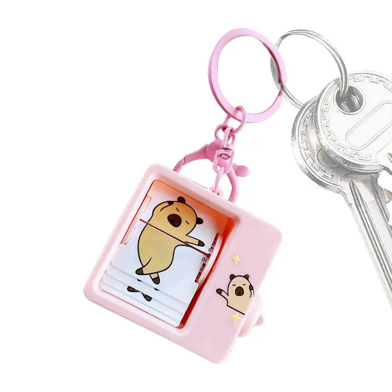 Cute Capybara Pocket Keychains Antistress Toys Funny Games Keychain Capybara Charm Bag Pendant Kids Birthday Christmas Gifts