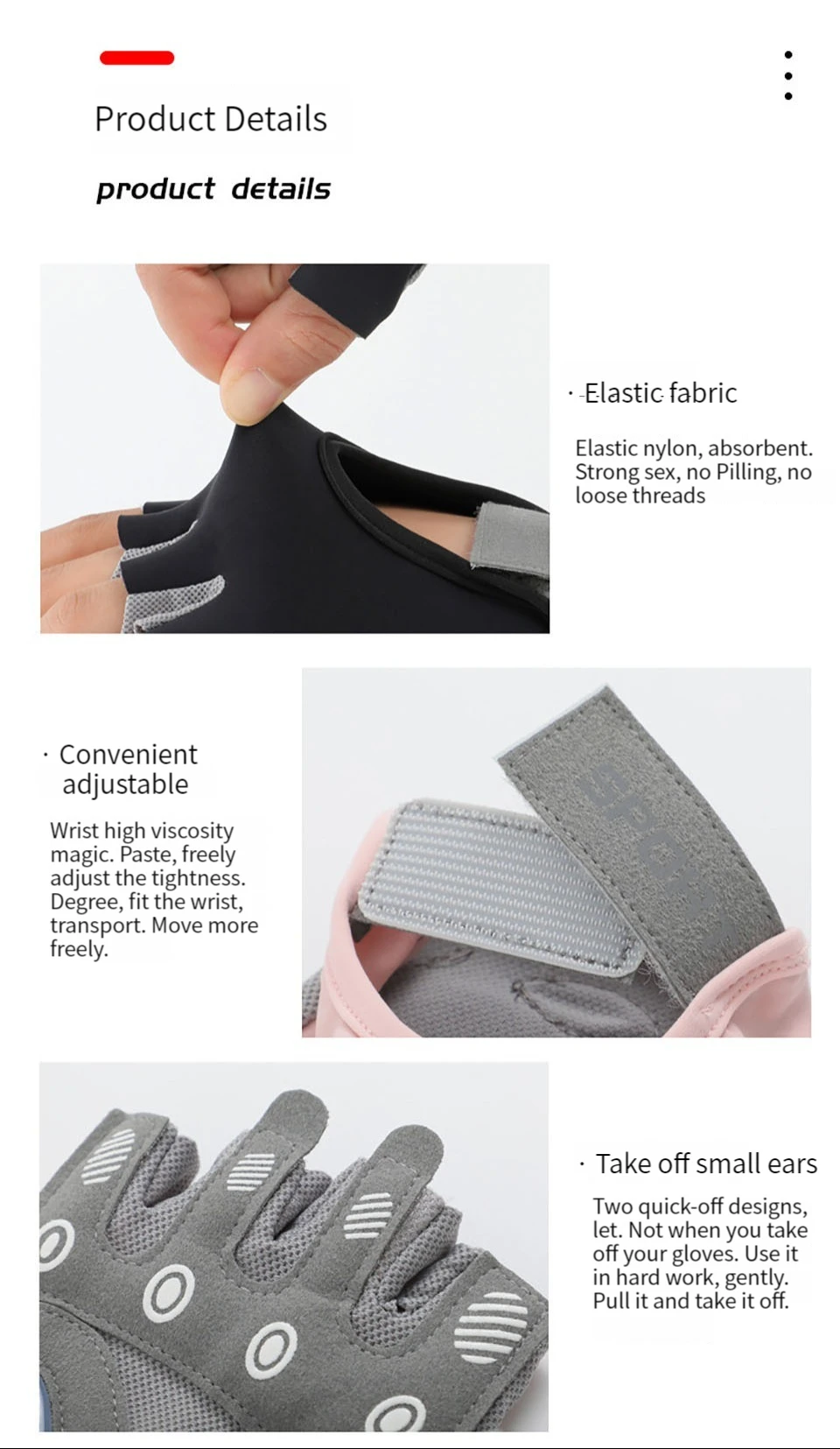 GTUBIKE 1 Paar Fitness-Handschuhe für Fitnessstudio, Bodybuilding, Training, Fitness, Sport, Gewichtheben, Übung, rutschfeste Handschuhe für Yoga-Handschuhe – Detail 12