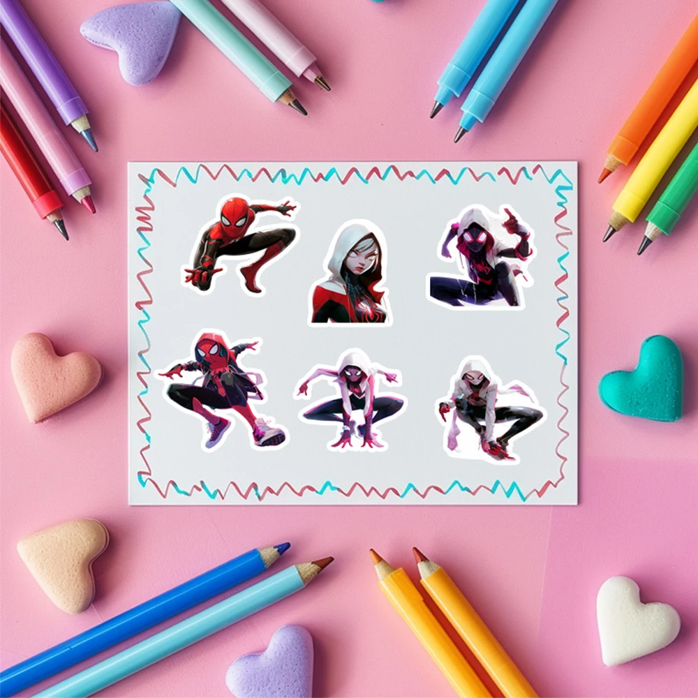 10/30/50pcs Cool Disney Anime Marvel Spiderman Gwen Stacy Stickers Skateboard Laptop Phone Suitcase Cool Waterproof Sticker Toys