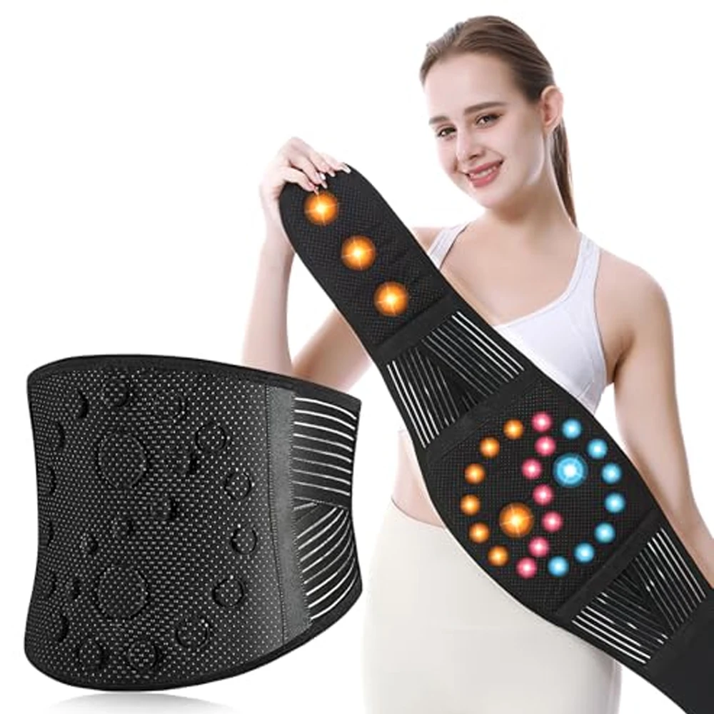 

1PCS Back Support with Magnets,Tourmaline Magnetic Backs Braces for Lower Wasit Pain,Self Heating & Soothing Back Support Belt