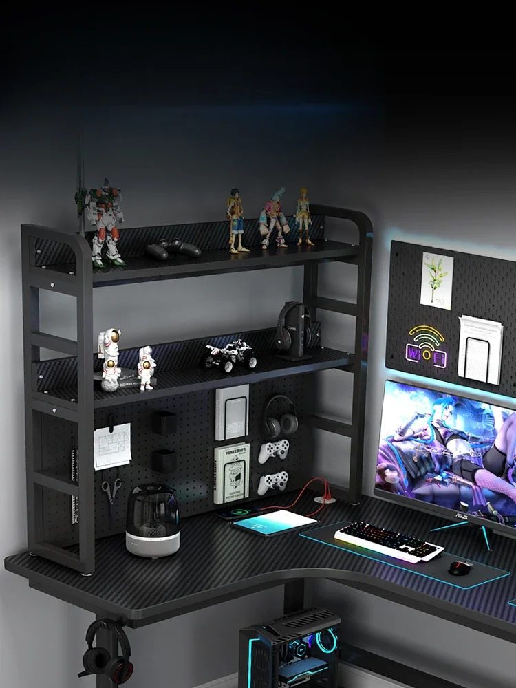 

Corner esports table, desktop game table, home hole board, book desk, bookshelf combination computer table