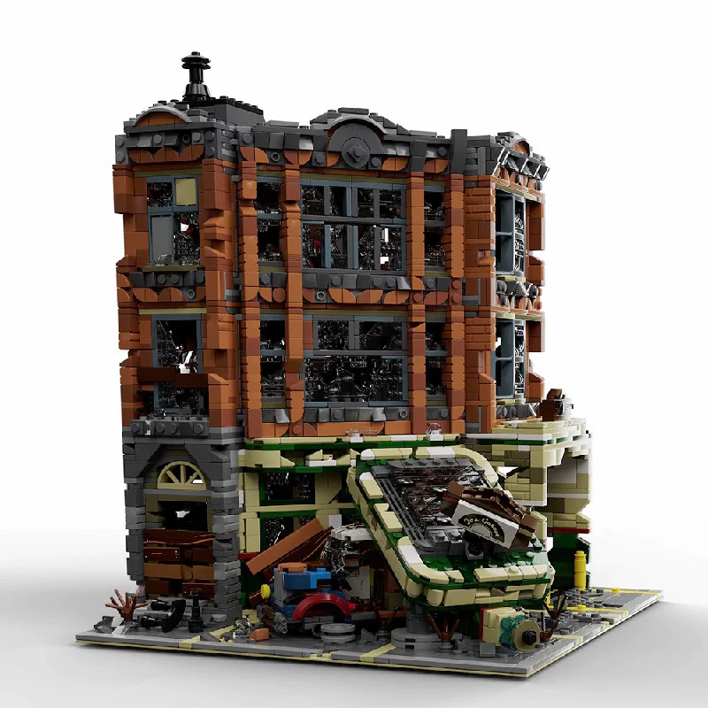 Doomsday – ensemble de construction de maison de Garage d'angle, 8 figurines, blocs de construction modulaires, modèle d'architecture de magasin d'appartement de ville, 3325 pièces